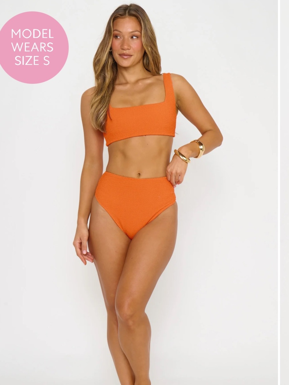 Hot Tub Top High-Waist Bikini Set - Orange top size large show me your mumu